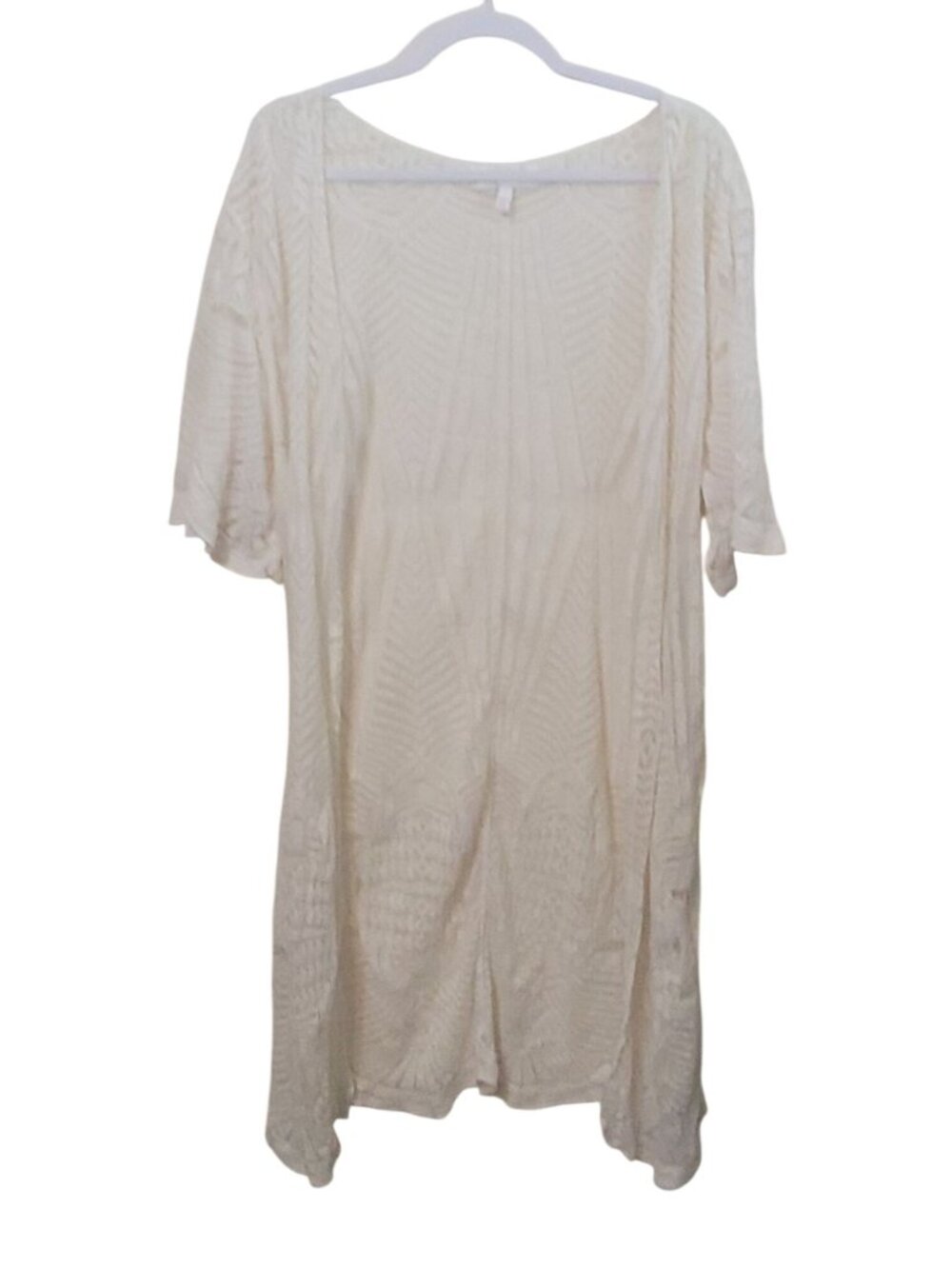 Shyanne Cream Open Lace Festival Western Boho Long Kimono Duster Shawl OS